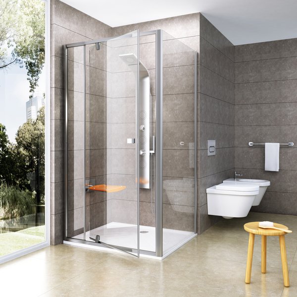 душевой уголок ravak pivot pdop2+pps 100x90 стекла прозрачные, профиль сатин