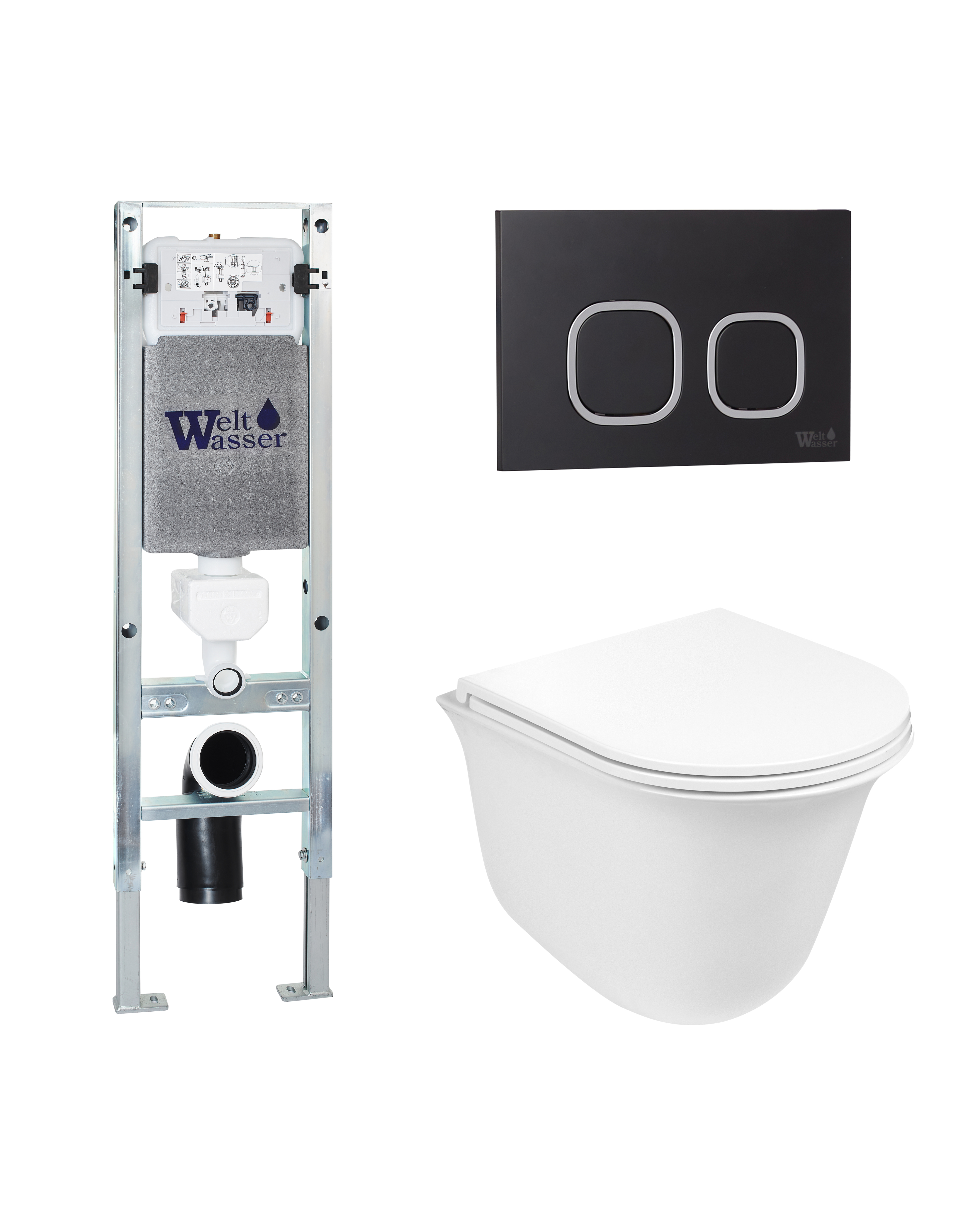 комплект welt-wasser amberg 350 st + telbach 004 gl-wt + amberg rd-bl с черной клавишей