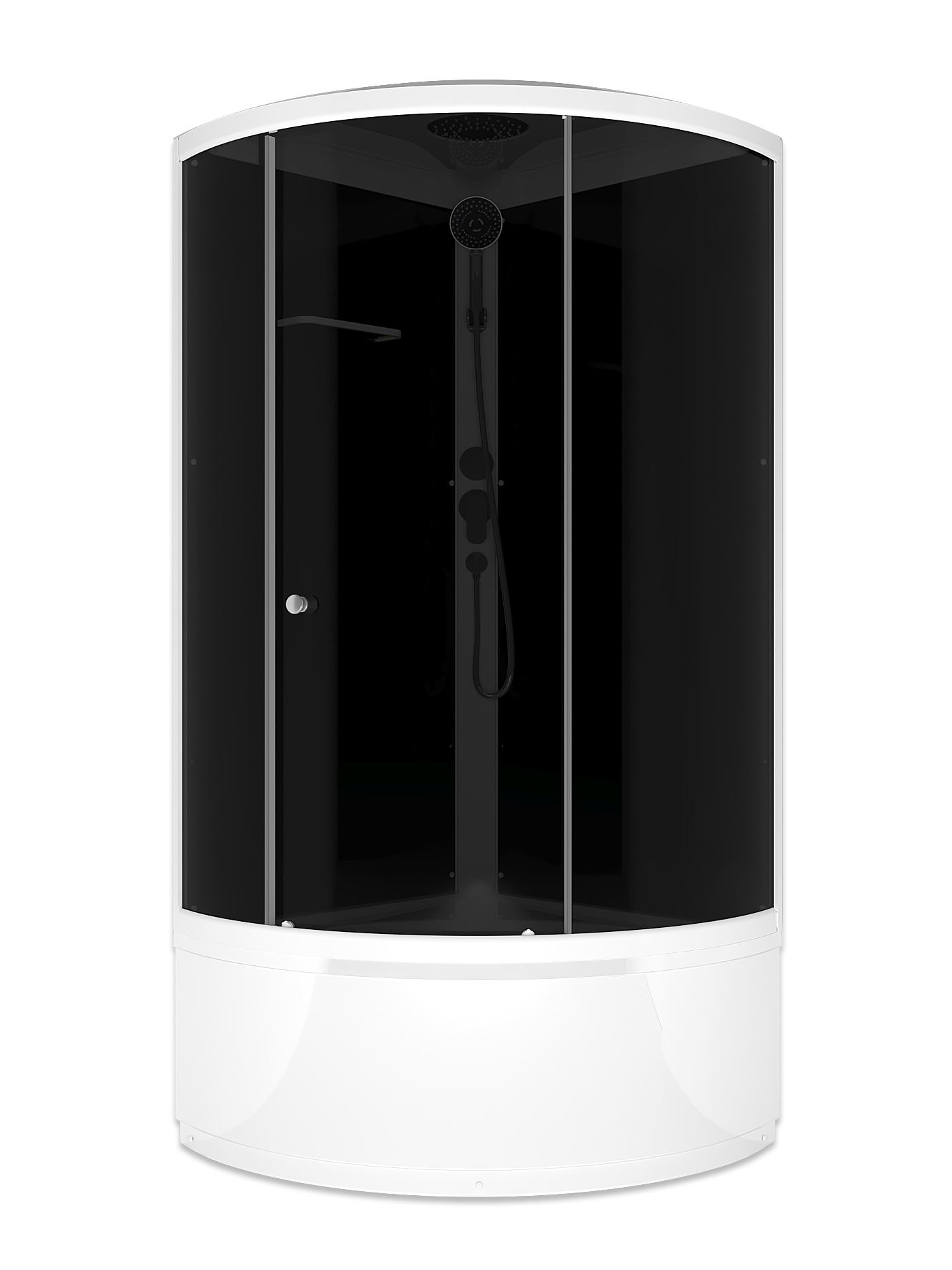 душевая кабина domani-spa simple high v1.2 90x90 тонированное стекло / черные стенки с крышей
