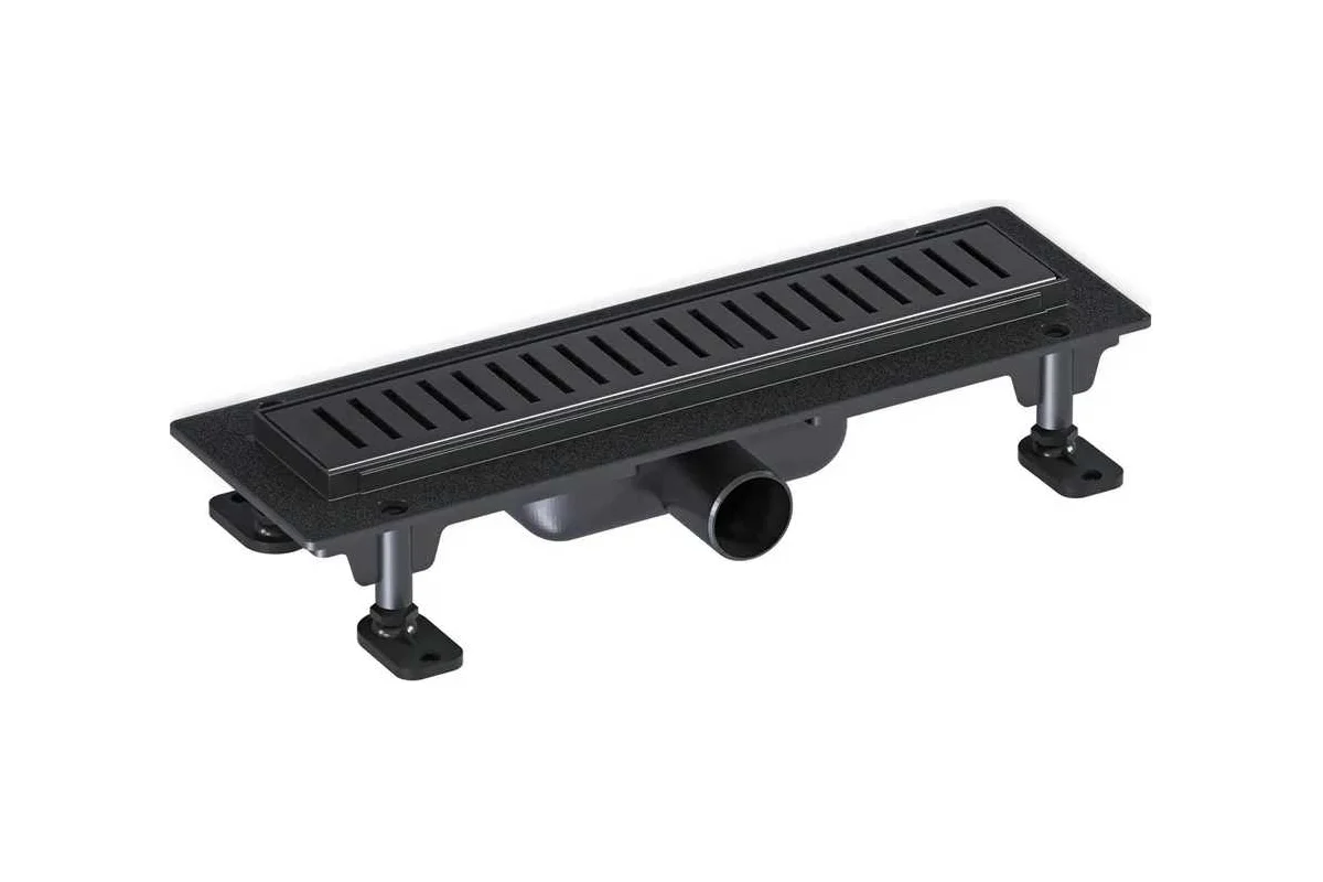 душевой лоток gooddoor 450 тл00026 с прорезями, комби.затвор черный