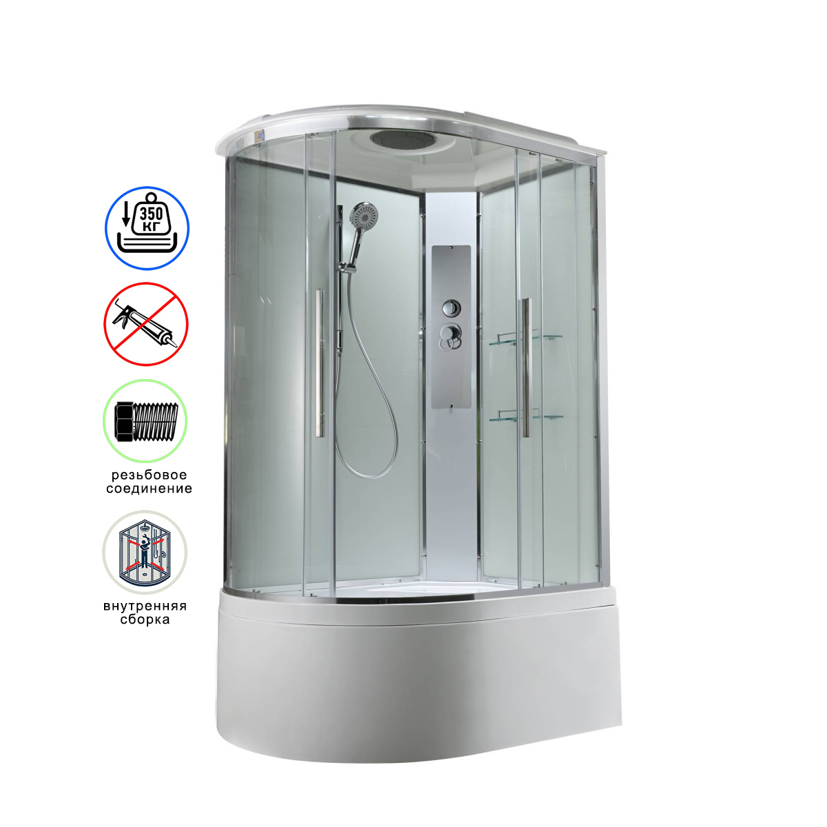 душевая кабина avacan em5912rt ava 120x90 правая, стандарт, стекла прозрачные, профиль хром