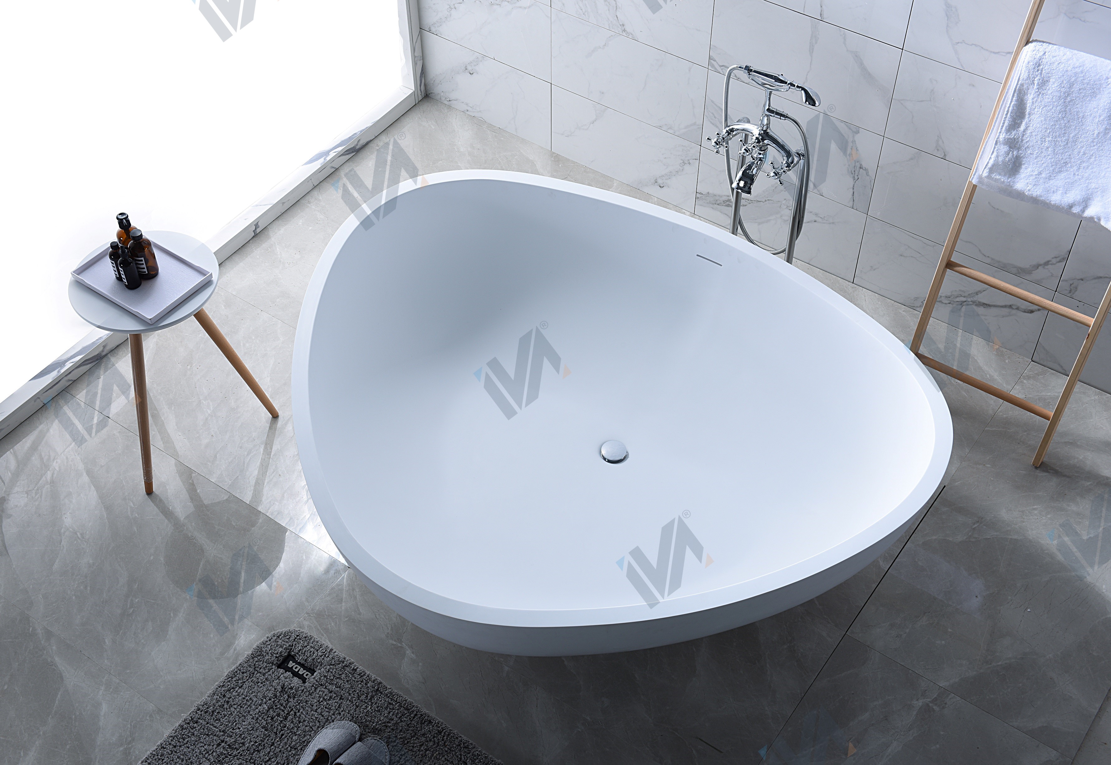 ванна из искусственного камня iva bs904180 180x150 белый