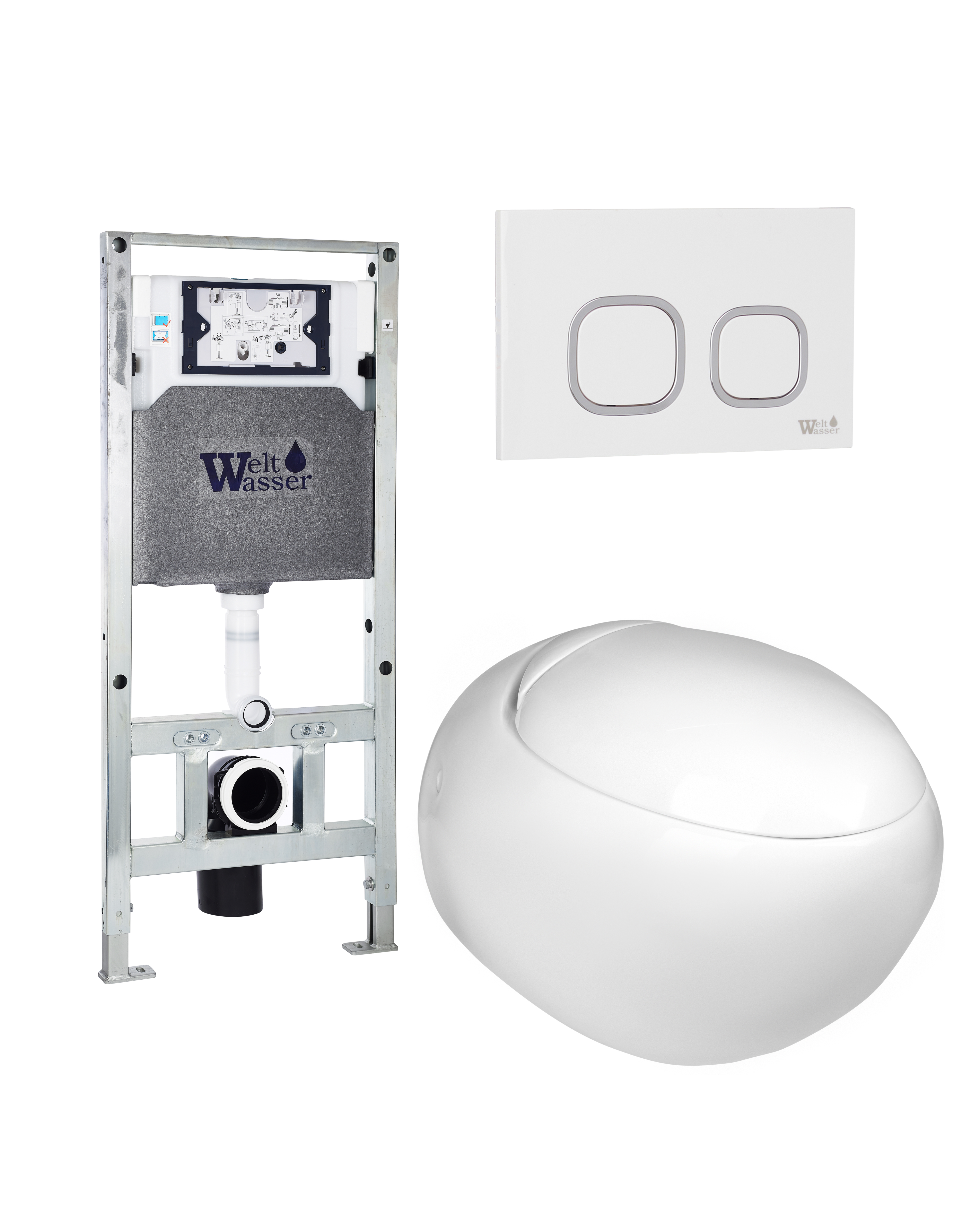 комплект welt-wasser amberg 506 st + jeckenbach 004 gl-wt + amberg rd-wt с белой клавишей