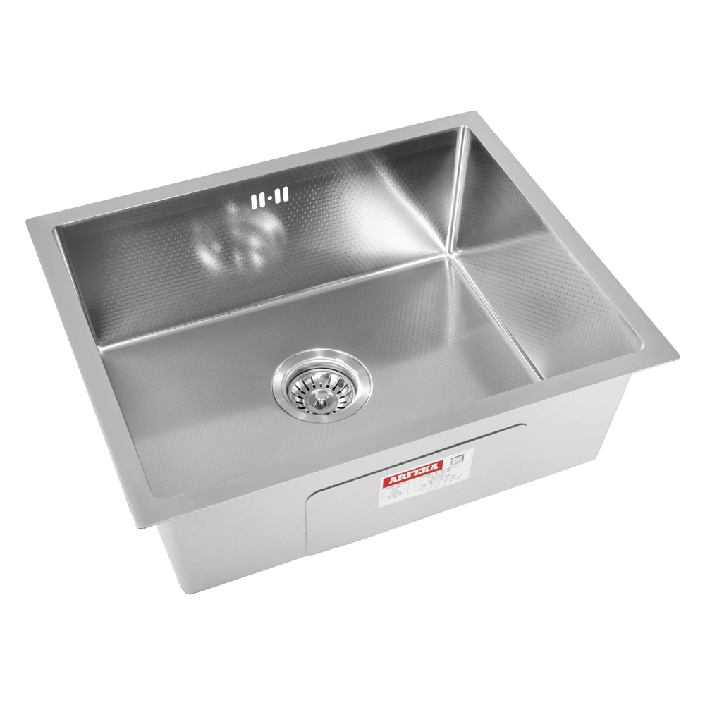 мойка кухонная arfeka eco ar 550x450 satin decor, сатин