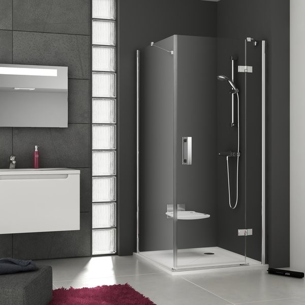 душевой уголок ravak smartline smsd2+smps 90x90 стекла прозрачные, профиль хром (правый)