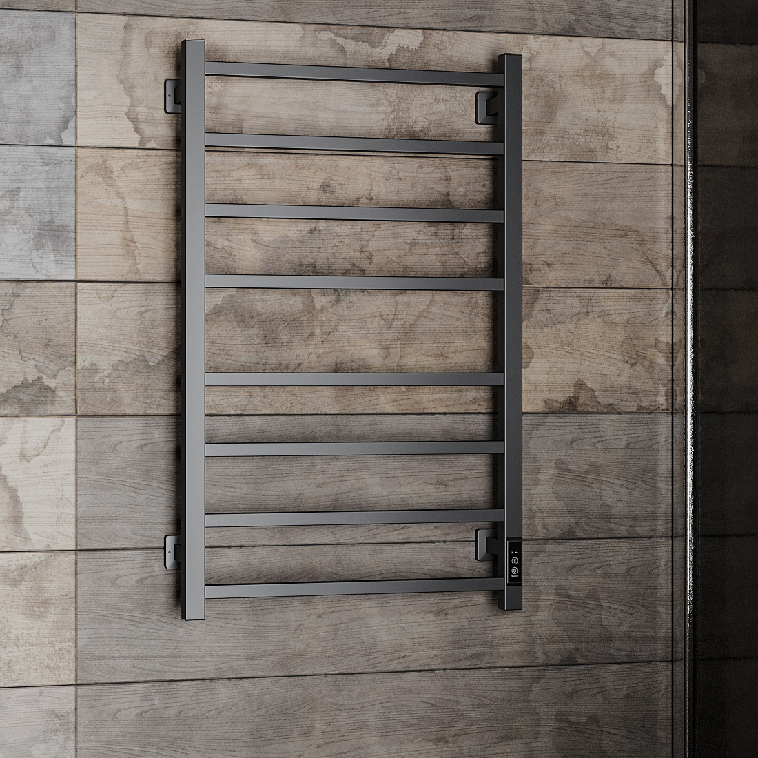 полотенцесушитель электрический roxen square 530x850 черный матовый