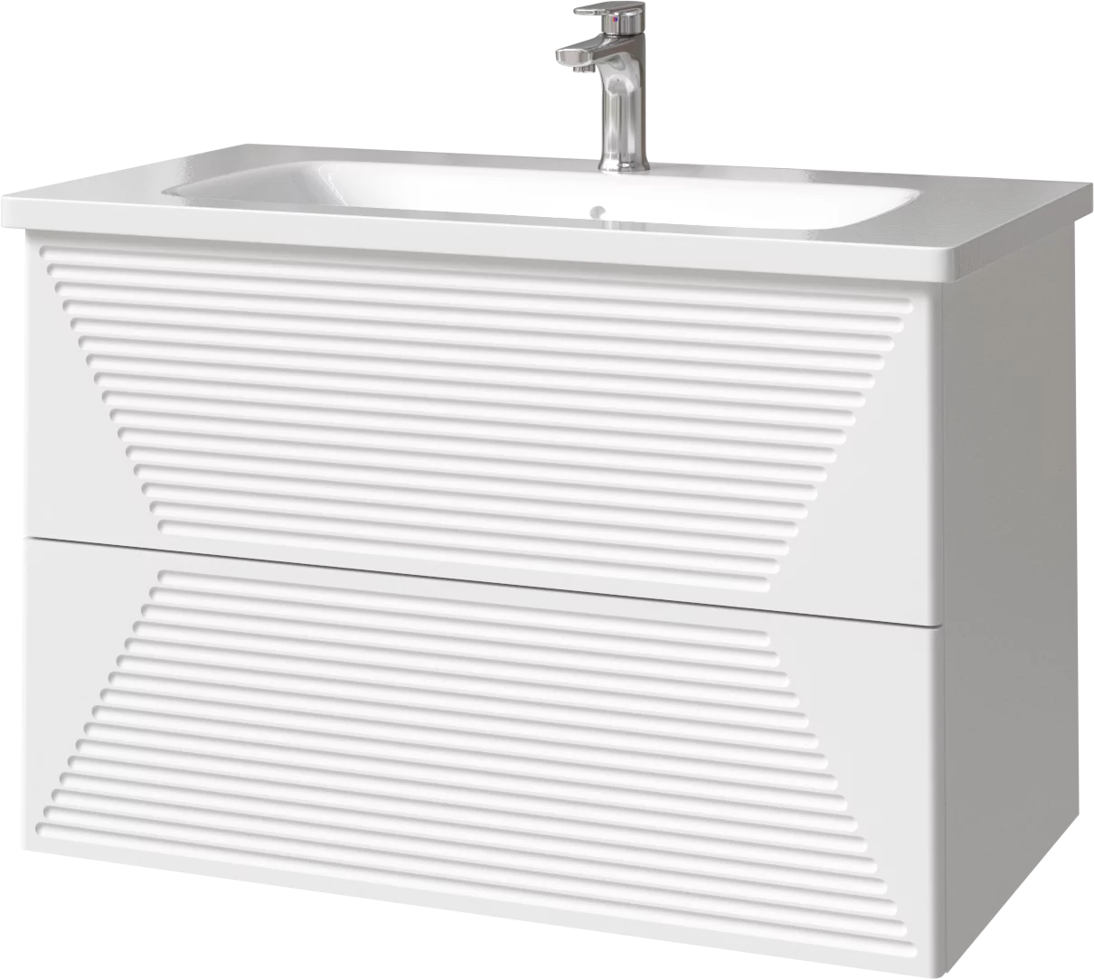 тумба подвесная caprigo modo terza 80 35612-sf027 белый матовый