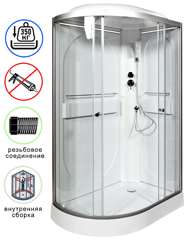 душевая кабина avacan l602rled ava 120x80 с led-подсветкой правая