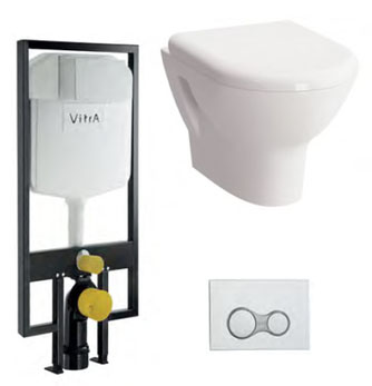 инсталляция с унитазом подвесным vitra zentrum 9012b003-7206 50x35.5 softclose