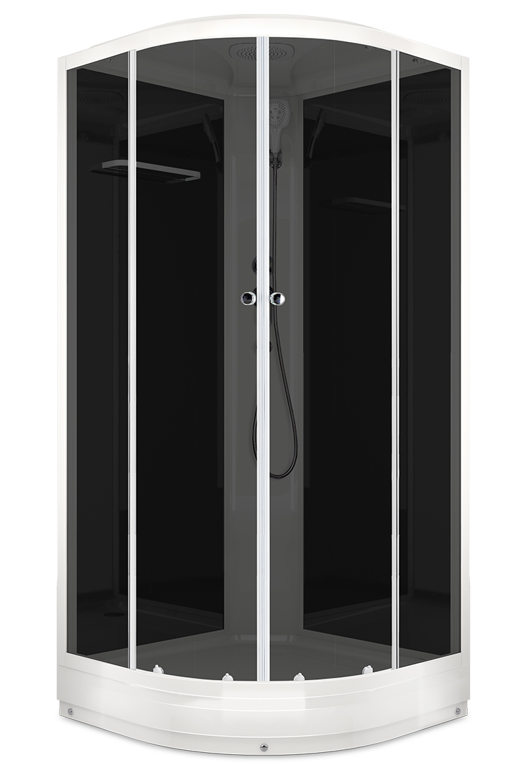 душевая кабина domani-spa delight 99 90x90 тонированное стекло / черные стенки с крышей
