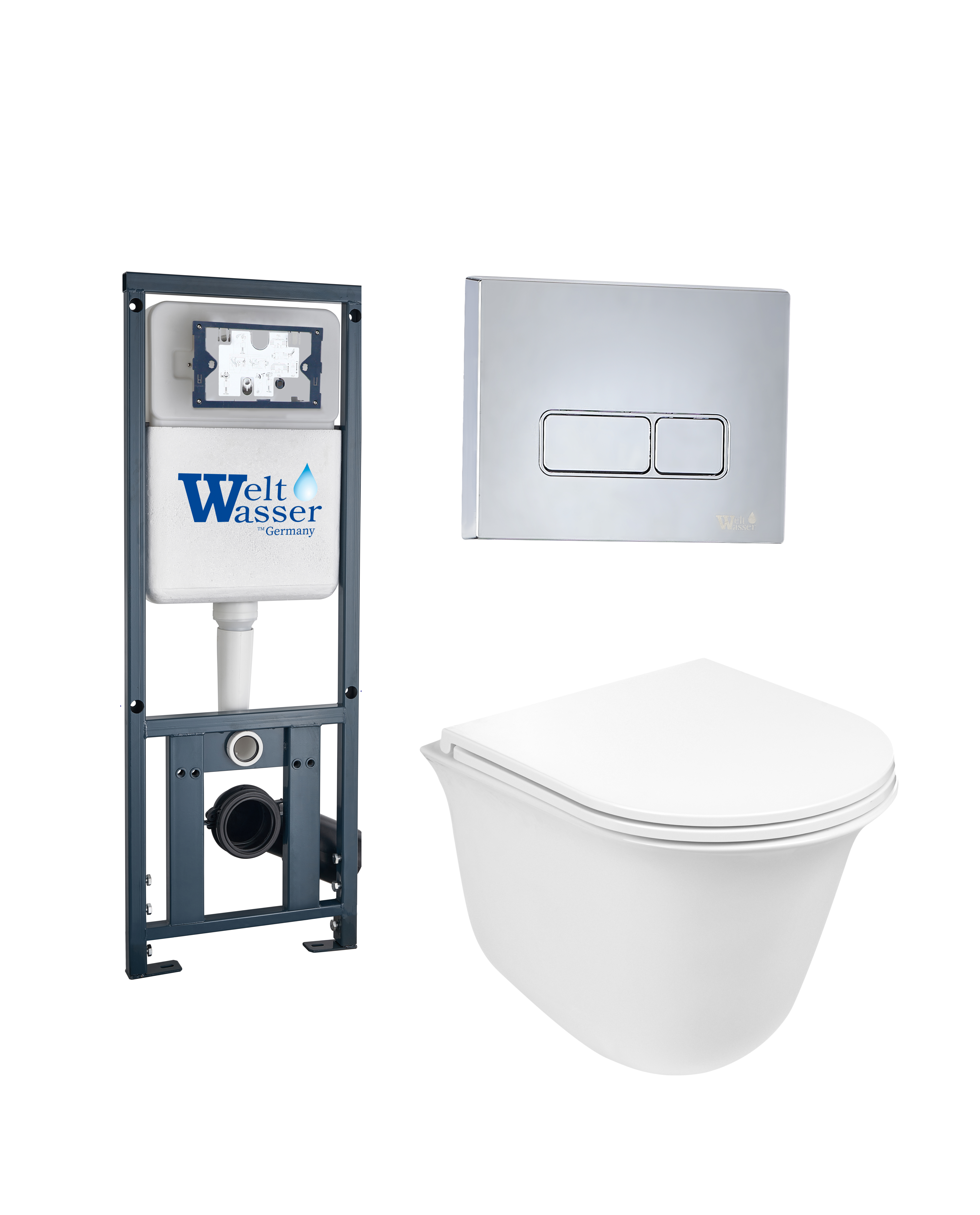 комплект welt-wasser marberg 410 + telbach 004 gl-wt + mar 410 se с клавишей хром
