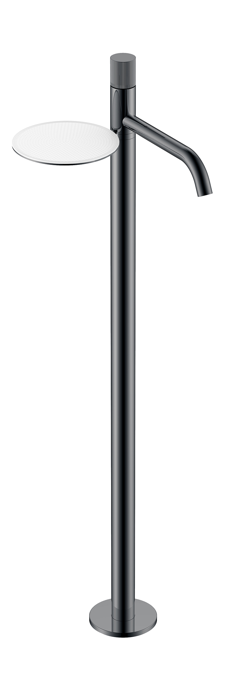 смеситель напольный boheme stick shine gun metal 120-sgm.3 оружейная сталь глянец (ручка linea)
