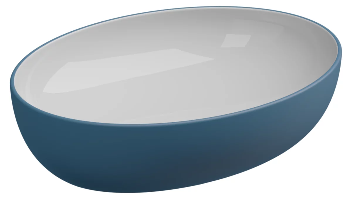 умывальник gsg ceramic design easy ealavov55bi000/027, белый / синий матовый