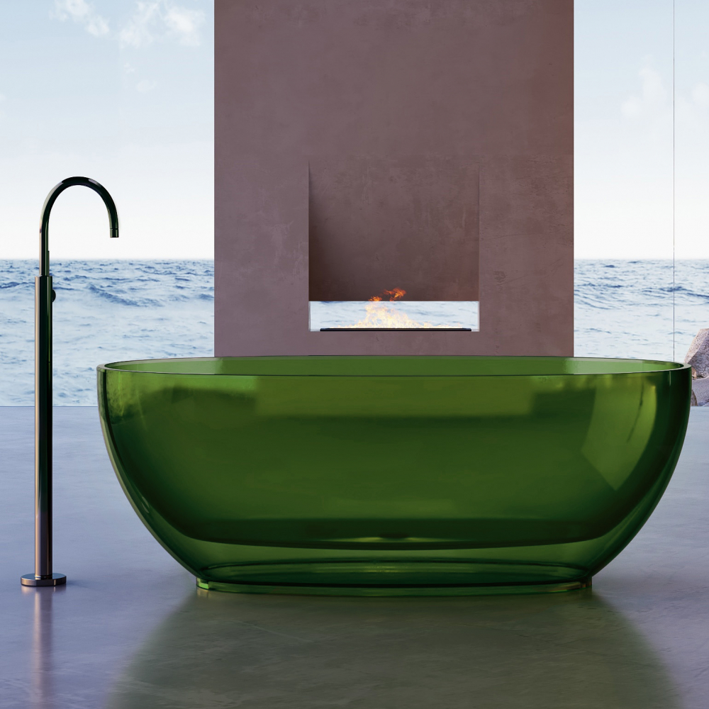 ванна из полиэфирной смолы abber kristall at9703emerald 170x75 зеленый