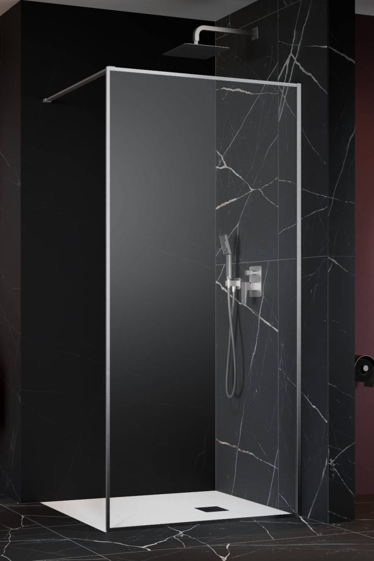 душевой уголок radaway modo f brushed nickel ii 130x200 стекла прозрачные, профиль брашированный никель