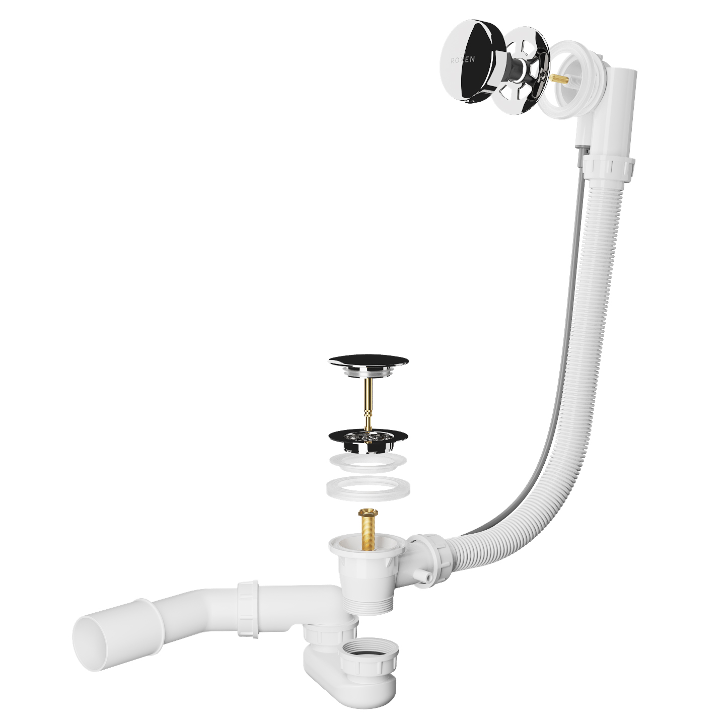 сифон для ванны roxen r70a-ch хром