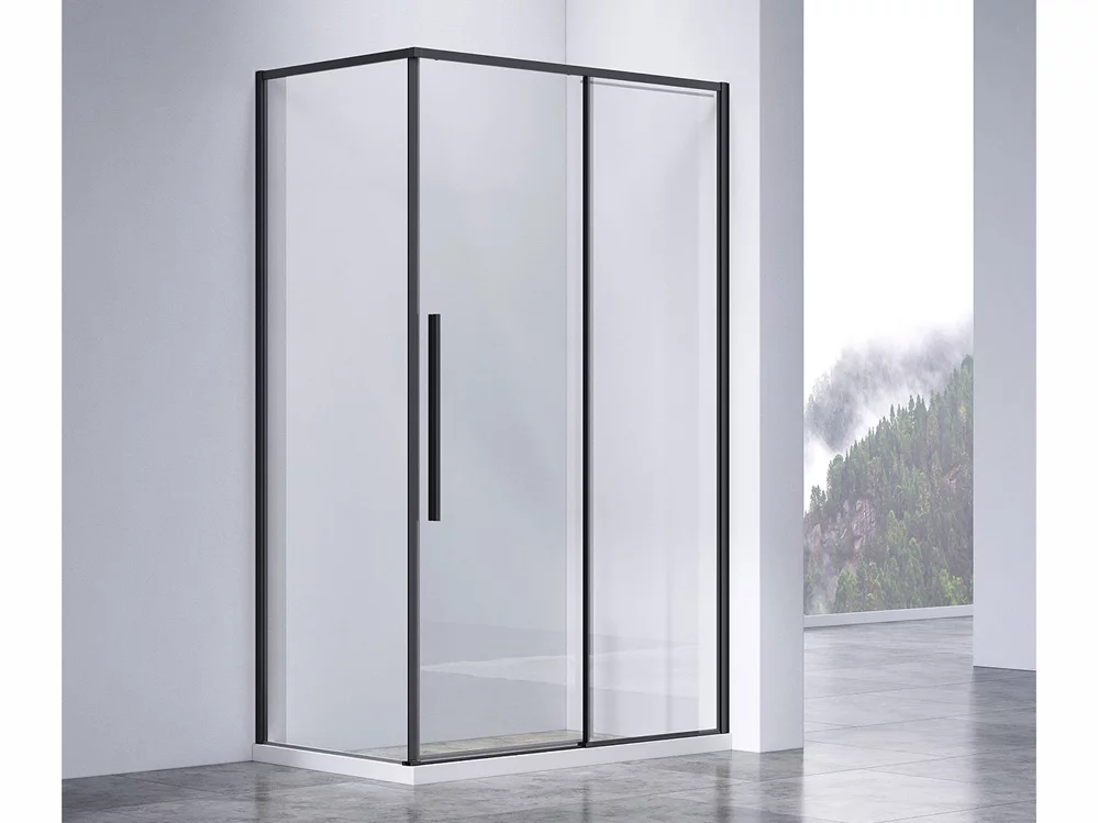 душевой уголок vincea slim-n vsr-4sn9014clb 140x90 прозрачное стекло / профиль черный матовый