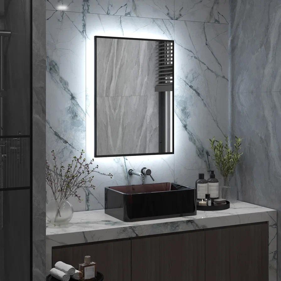 зеркало континент meridian led 60x80 черное