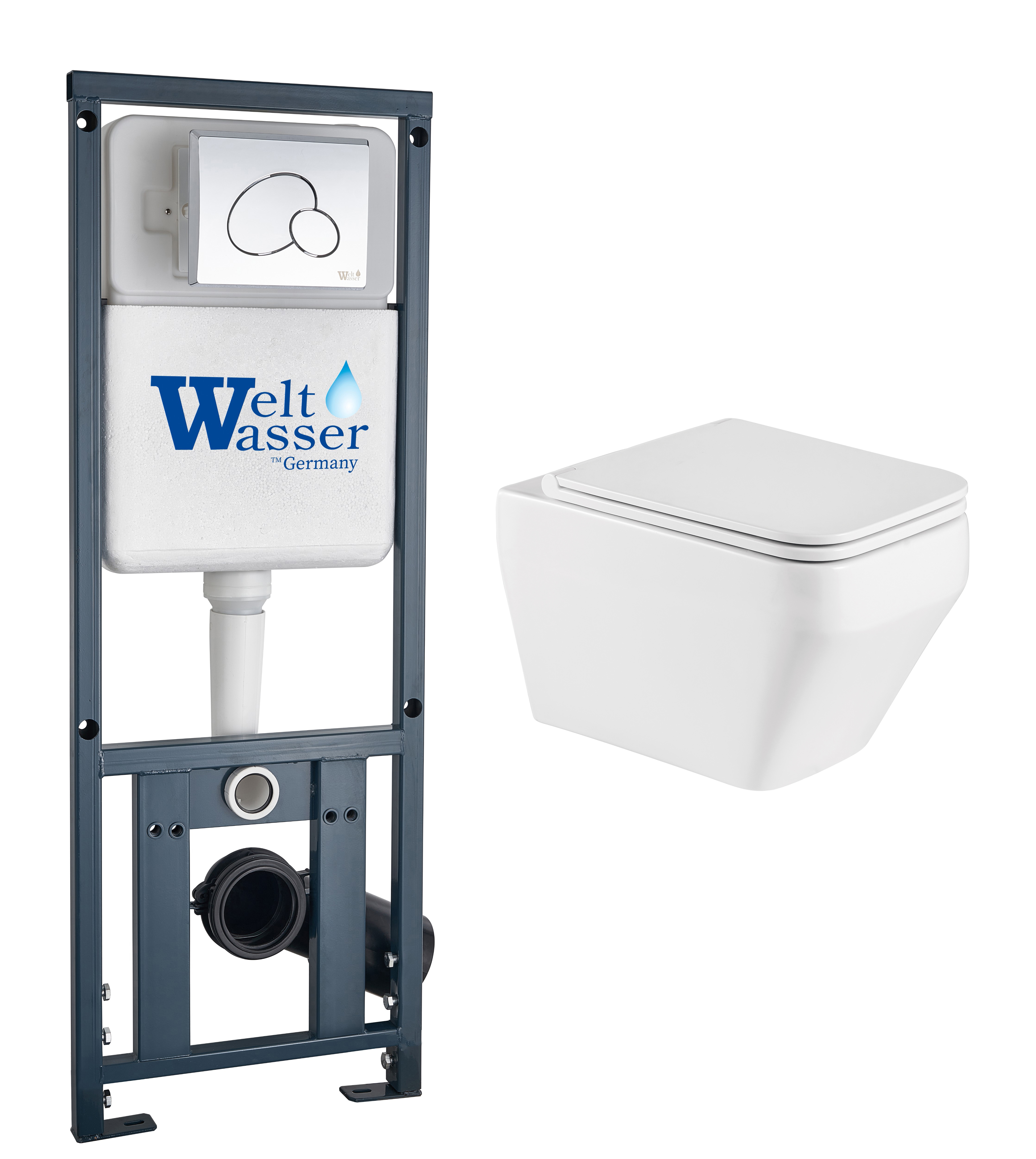 комплект инсталляции welt-wasser marberg 410 с унитазом hofbach 041 gl-wt и клавишей смыва mar 410 rd-cr хром