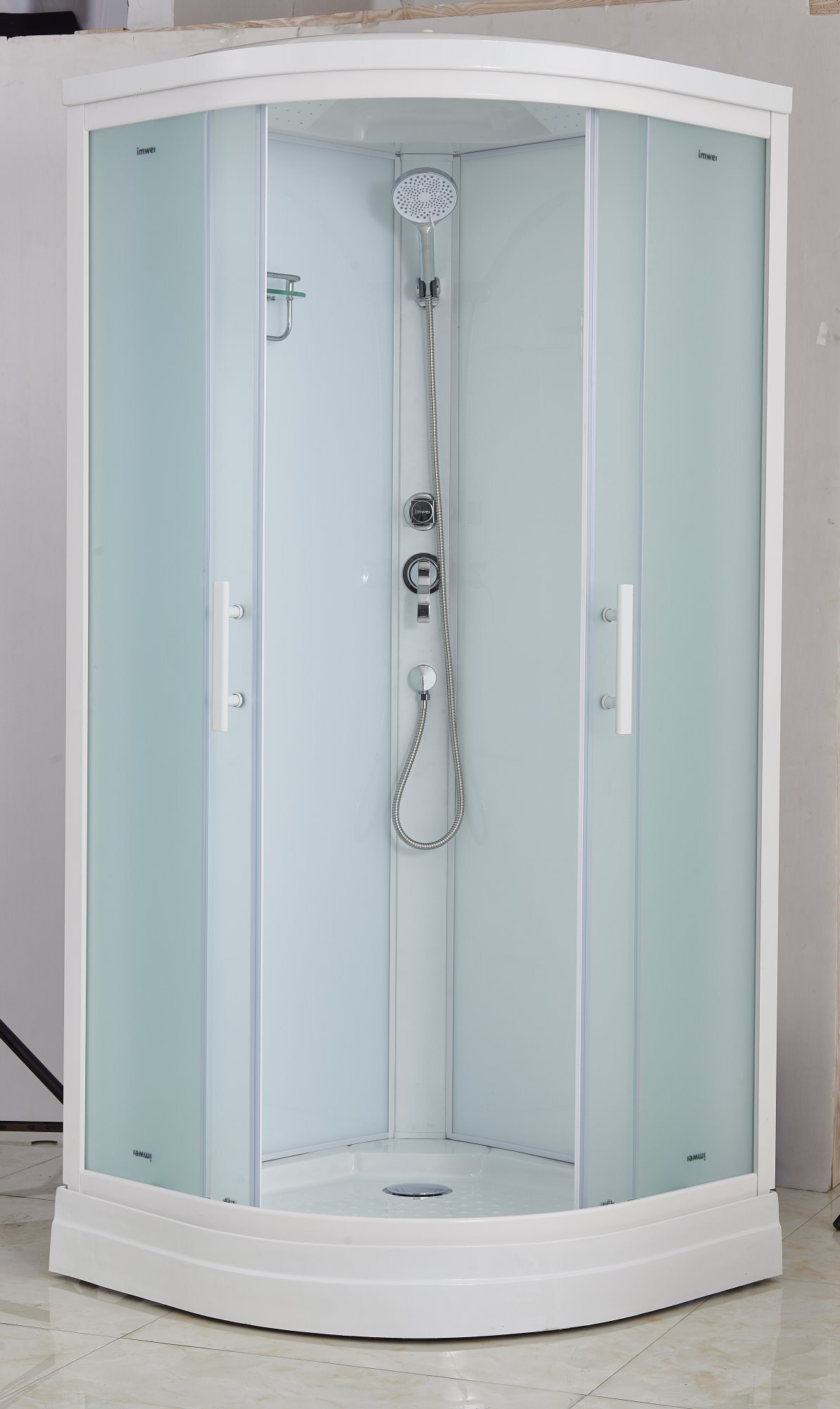 душевая кабина timo imwei xdm-09fh 90x90 стекла матовые, профиль хром