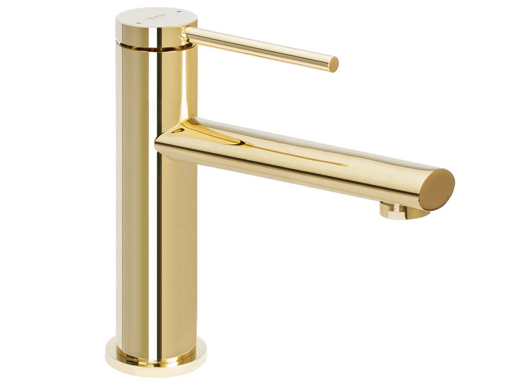 смеситель для умывальника rea oval gold rea-b6515 золото