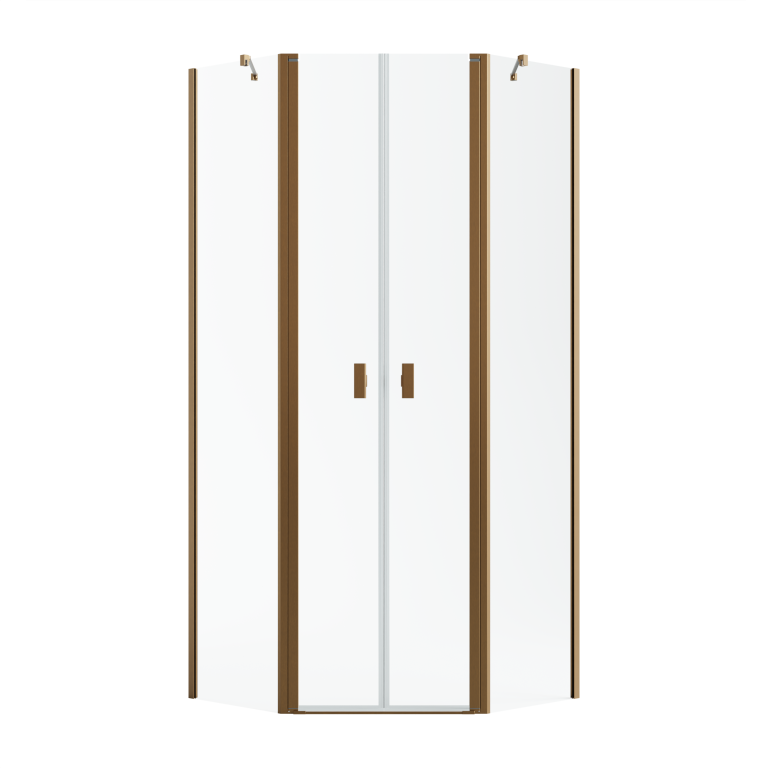 душевой уголок radaway nes brushed copper ptd 80x80 стекла прозрачные, профиль брашированная медь