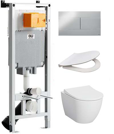 инсталляция oli 80 с клавишей смыва slim хром и унитазом vitra mia round smoothflush с сиденьем soft close