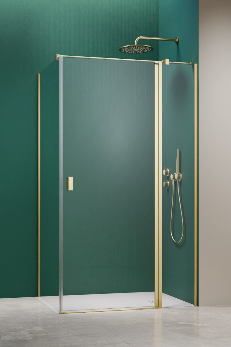 душевой уголок radaway nes 6 brushed light gold kdj ii 110x70 правый, стекла прозрачные, профиль брашированное светлое золото