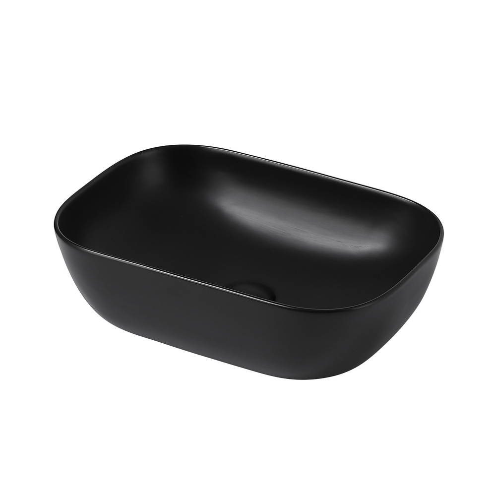 умывальник накладной abber rechteck ac2200mb 46x32,5 черный матовый
