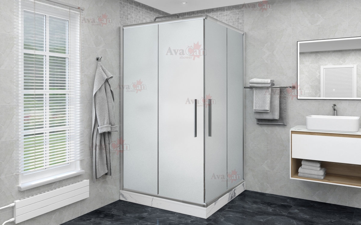 душевой уголок avacan kс 100-110 mt ava 100x100 стекла матовые, профиль хром