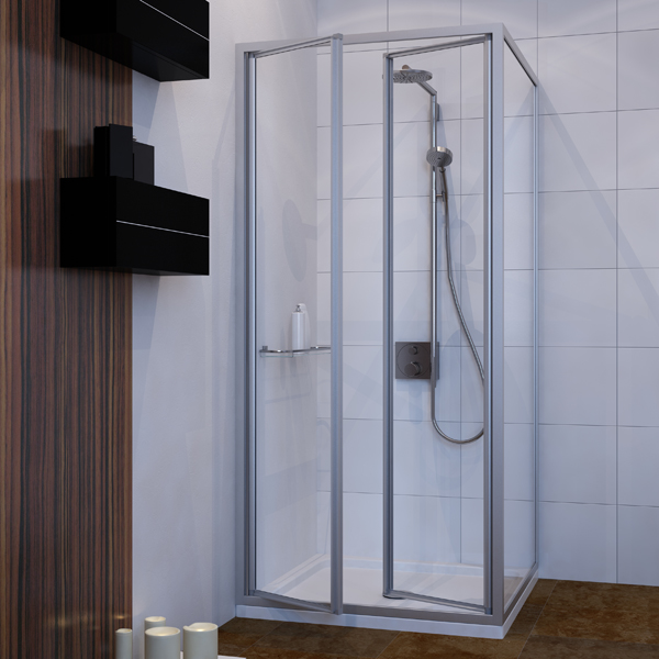 душевой уголок gutewetter practic square gk-402 100x100 (матовый хром/стекло матовое)