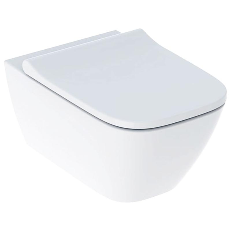 унитаз подвесной geberit smyle square rimfree 500.683.00.2 безободковый белый softclose