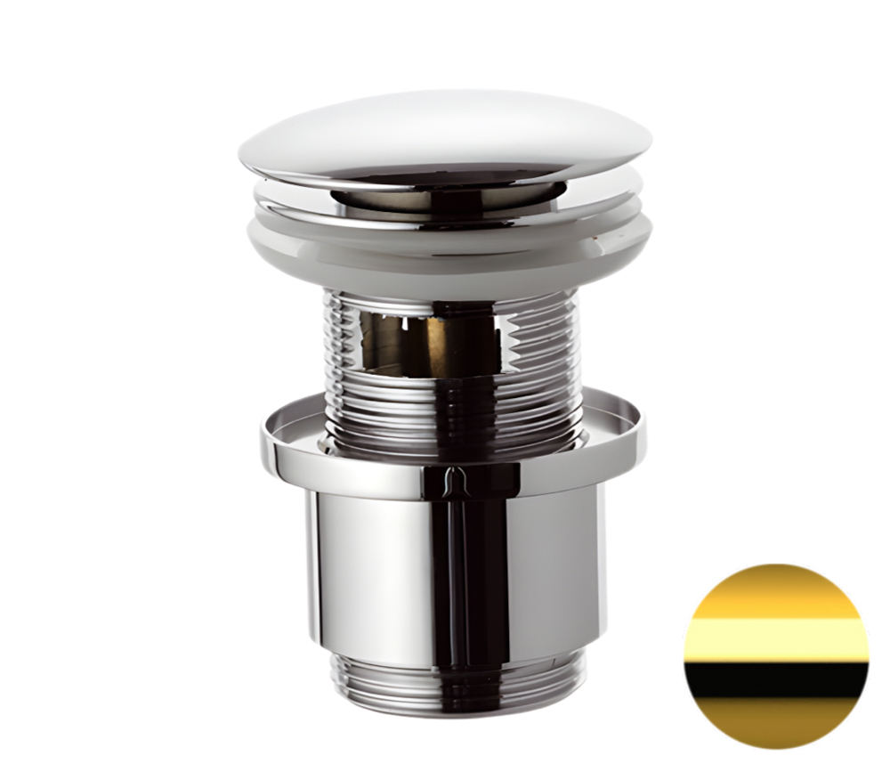 донный клапан с переливом 1”1/4 remer 905cc2114do золото глянцевое