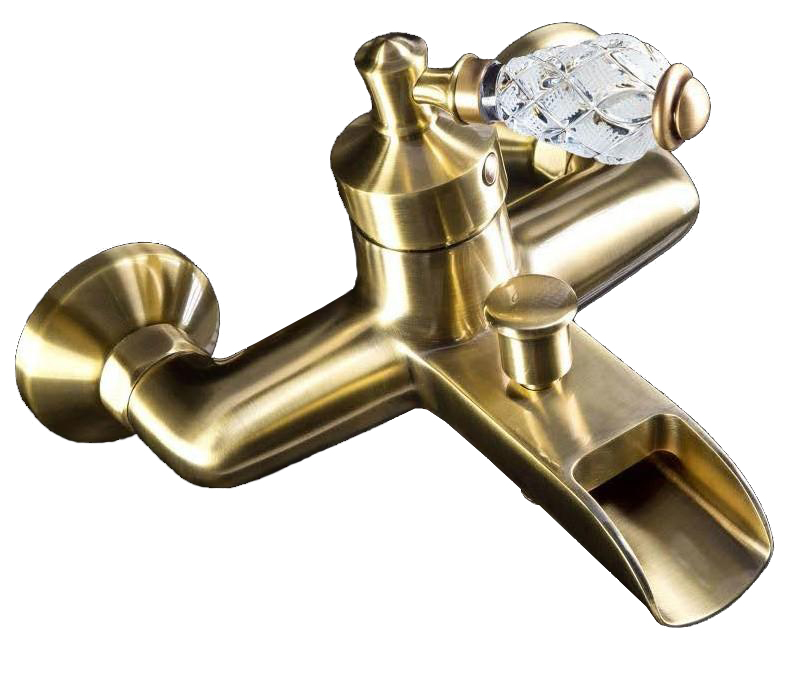 смеситель для ванны boheme vogue crystal 203-crst бронза, ручки горный хрусталь