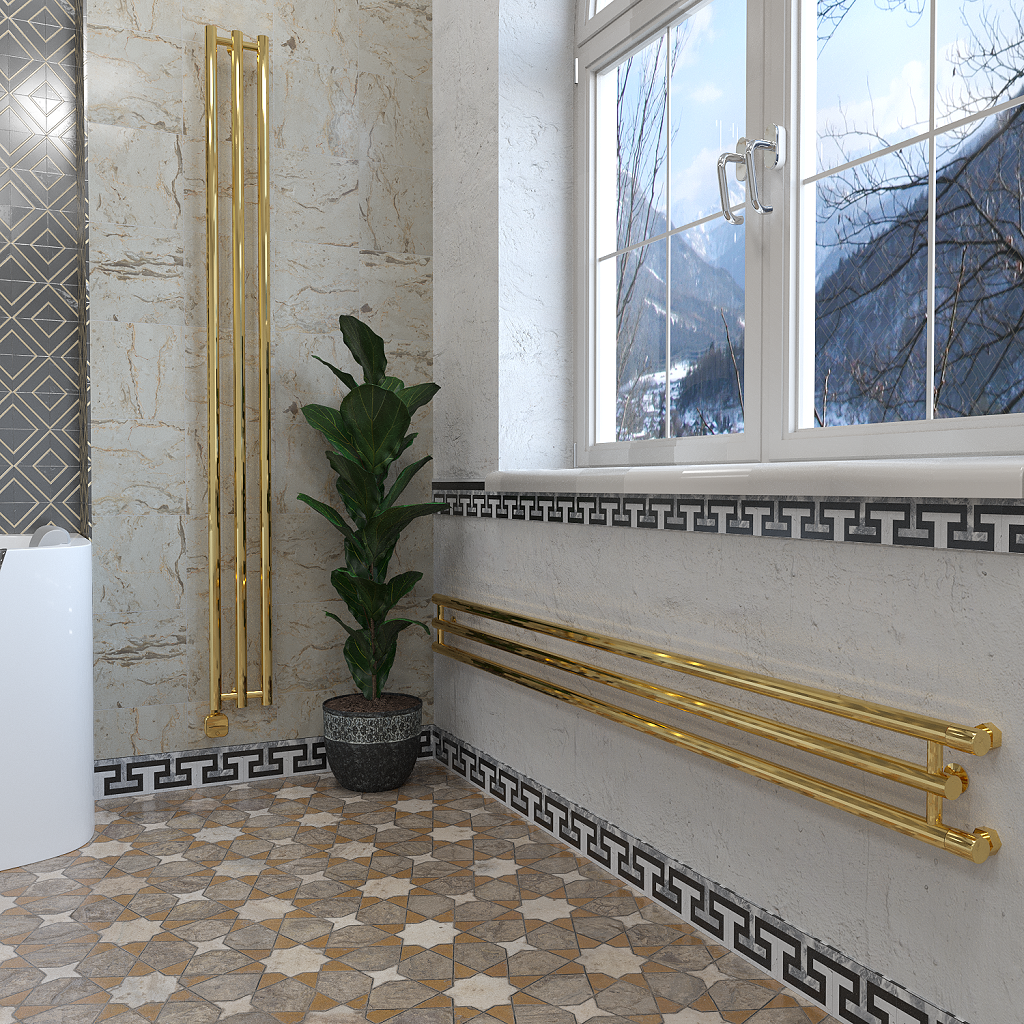 дизайн-радиатор отопления stinox minori design 17x180 золото глянец