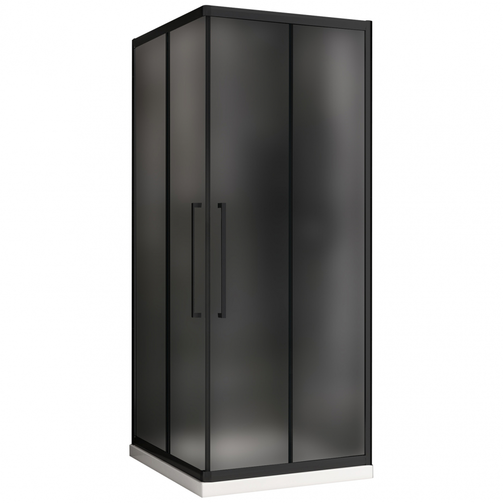 душевой уголок abber schwarzer diamant ag02090bmh 90x90 стекла матовые, профиль черный